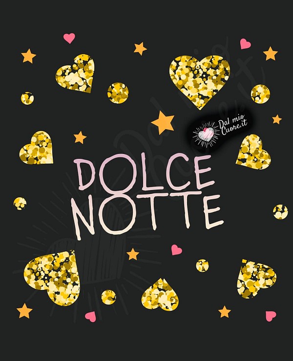 Dolce notte con cuori di glitter