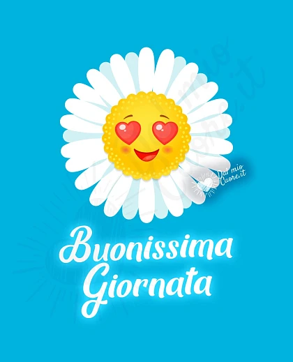 Buonissima giornata. Immagine con fiore sorridente
