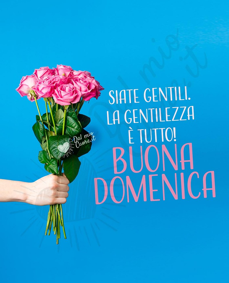 Siate gentili. La gentilezza è tutto! Buona domenica