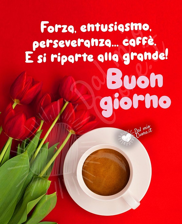 Forza, entusiasmo, perseveranza... caffè. E si riparte alla grande! Buon giorno