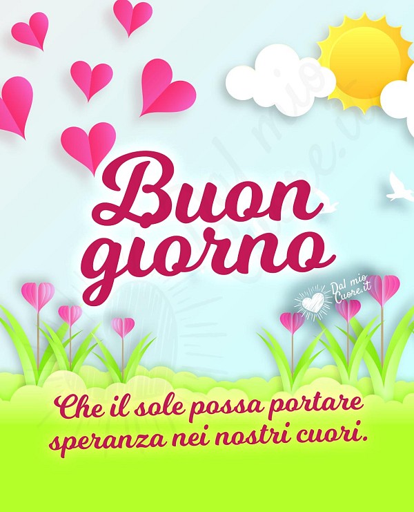 Che il sole possa portare speranza nei nostri cuori