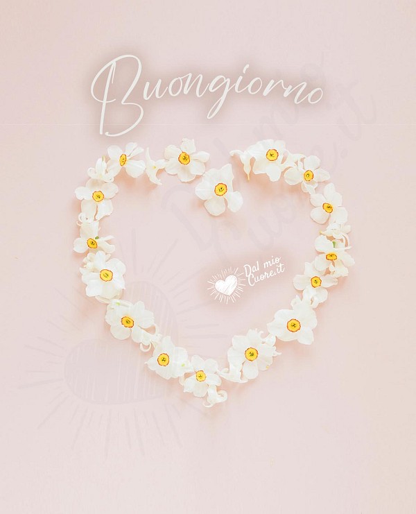 Imm Buongiorno con cuore di fiori