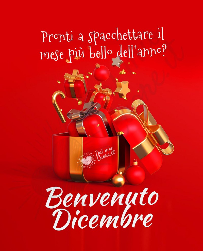 Benvenuto dicembre con frase