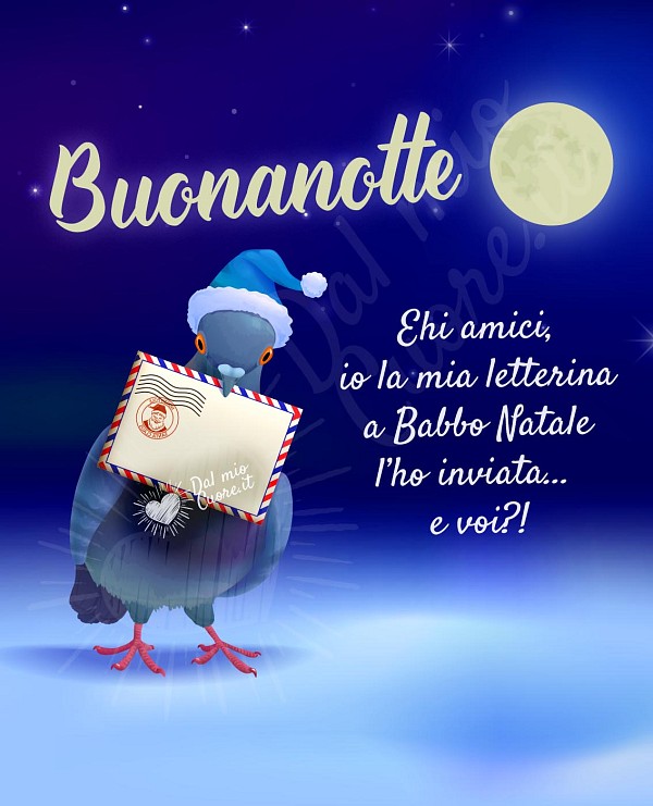 Ehi amici, io la mia letterina a Babbo Natale l’ho inviata... e voi?! Buonanotte