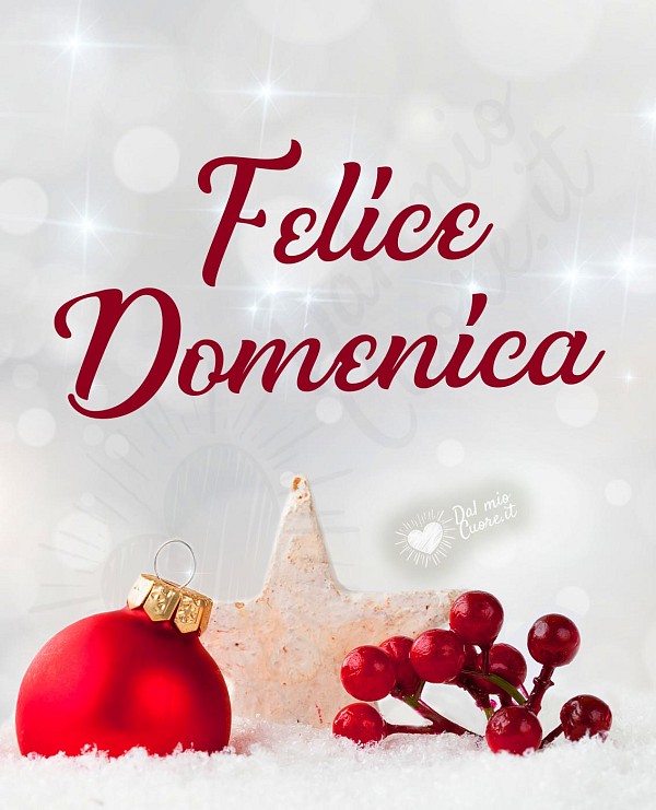 Felice domenica con decorazioni di Natale