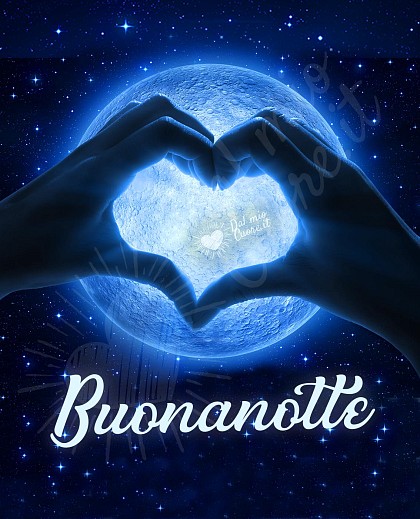 Buonanotte con cuore e luna