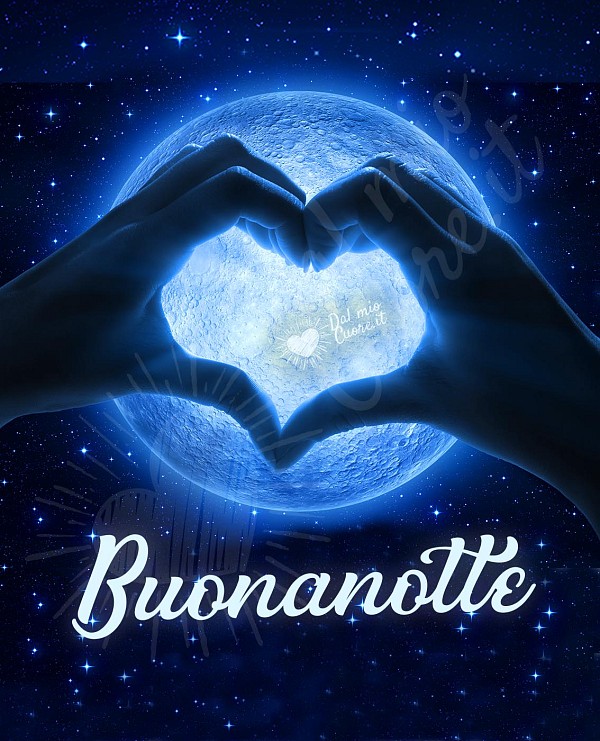Buonanotte con cuore e luna