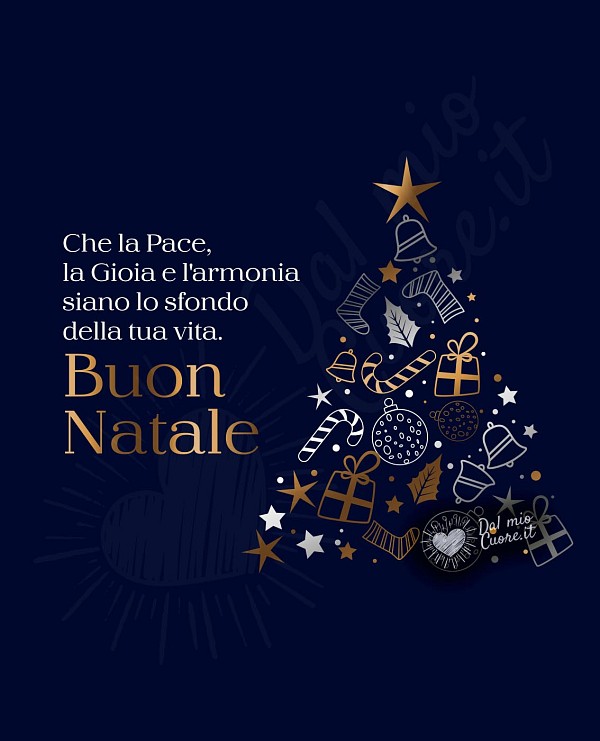 Buon Natale. Pensiero carino: Che la Pace, la Gioia e l'armonia siano lo sfondo della tua vita.