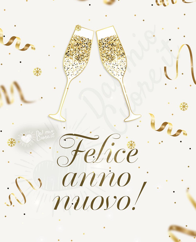 Felice anno nuovo con calici