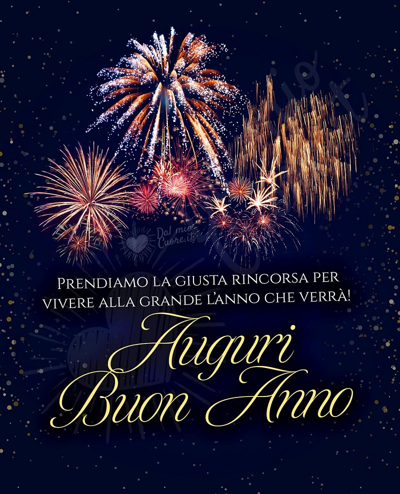 Auguri! Buon Anno! Frase: Prendiamo la giusta rincorsa per vivere alla grande l'anno che verrà