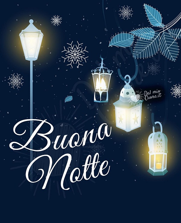 Buona Notte invernale con lanterne