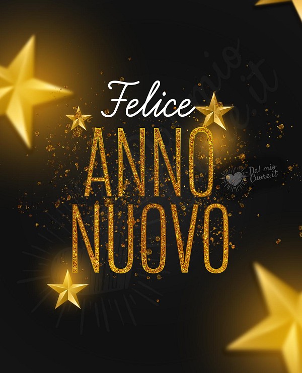 Immagine felice anno nuovo elegante, con stelle e festoni