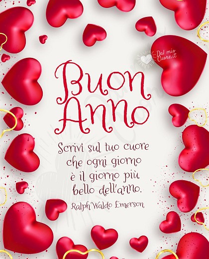 Frase di auguri di buon anno e cuori