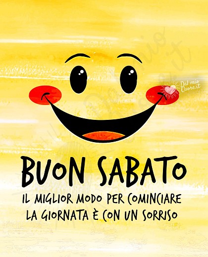 Buon Sabato con frase e sorriso