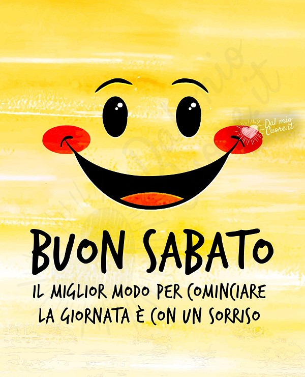 Buon Sabato con frase e sorriso