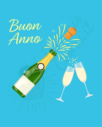 Buon anno immagine con calici e brindisi