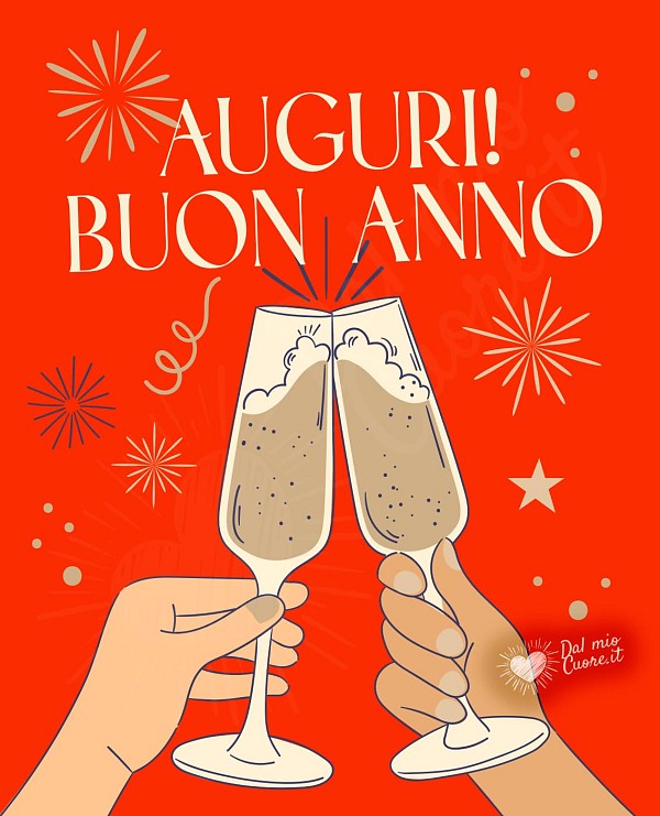 Buon anno! Auguri con brindisi!