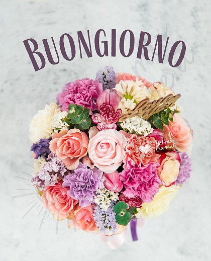 Immagine buongiorno con fiori di mille colori