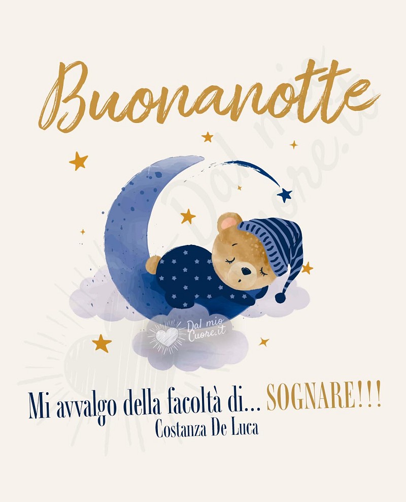 Mi avvalgo della facoltà di... sognare! Buonanotte