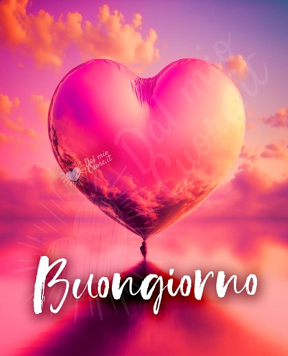 Buongiorno con cuore su acqua