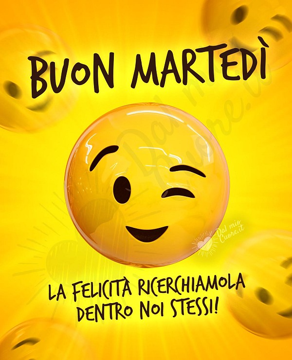 Buon martedì con frase sulla felicità