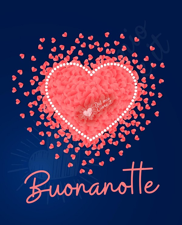 Immagine Buonanotte con cuore fatto di cuori