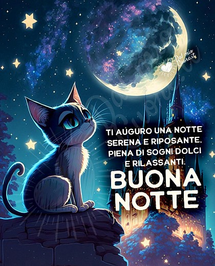 Ti auguro una notte serena e riposante, piena di sogni dolci e rilassanti. Buona notte