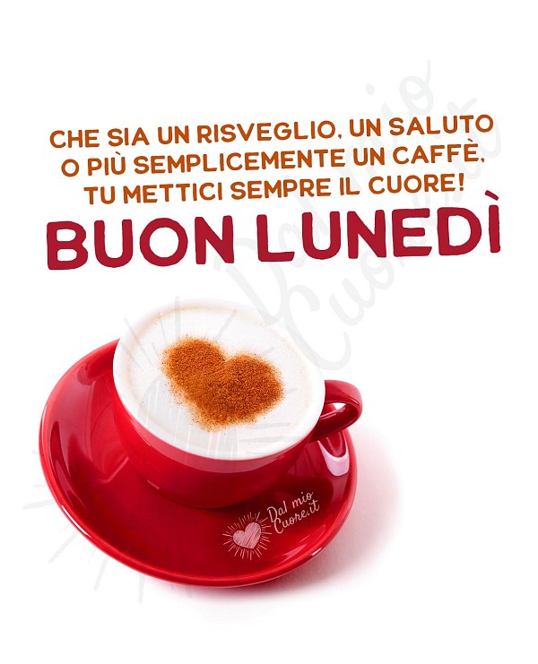 Buon lunedì con frase e caffè