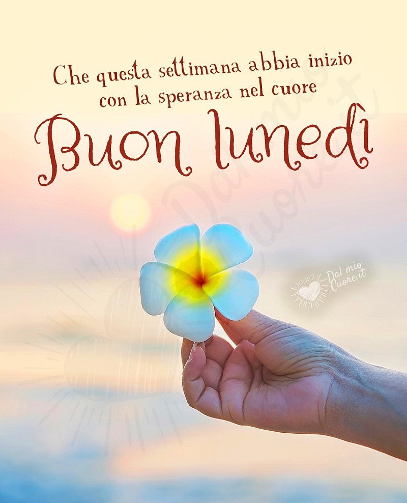 Che questa settimana abbia inizio con la speranza nel cuore. Buon lunedì