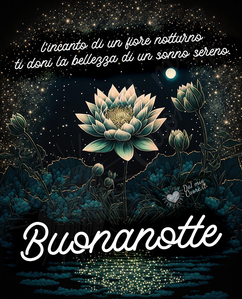 Buonanotte frase. L'incanto di un fiore notturno ti doni la bellezza di un sonno sereno