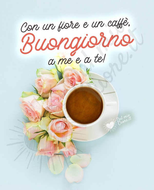 Con un fiore e un caffè, buongiorno a me e a te!