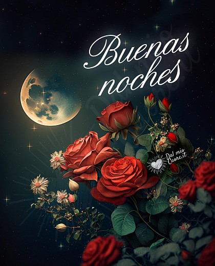 Imagen de buenas noches con rosas