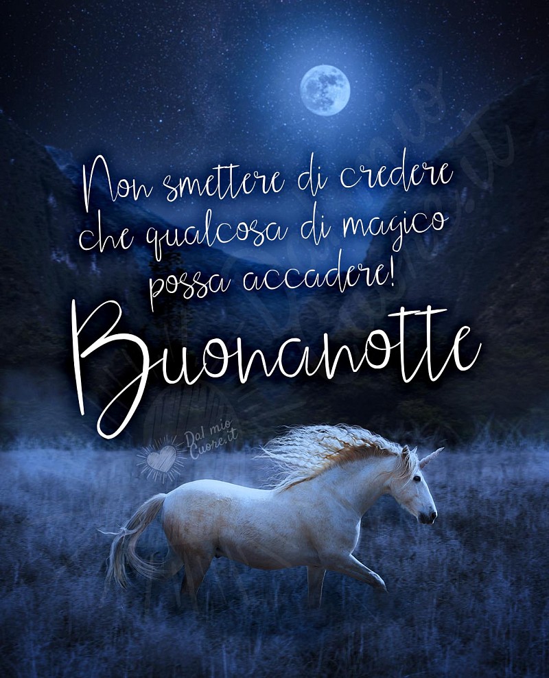 Non smettere di credere che qualcosa di magico possa accadere! Buonanotte