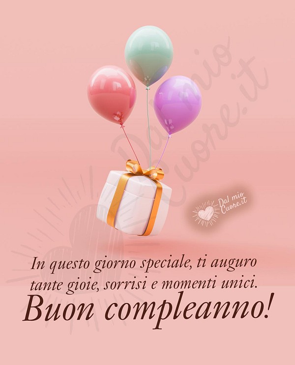 In questo giorno speciale, ti auguro tante gioie, sorrisi e momenti unici. Buon compleanno!