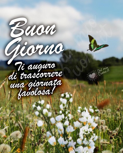 Buon Giorno. Ti auguro di trascorrere una giornata favolosa!