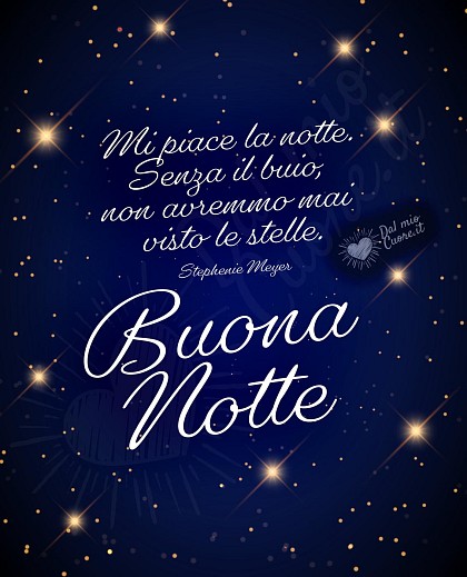 Mi piace la notte. Senza il buio, non avremmo mai visto le stelle. Buonanotte