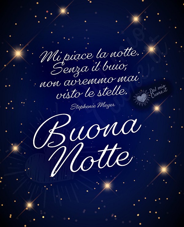 Mi piace la notte. Senza il buio, non avremmo mai visto le stelle. Buonanotte