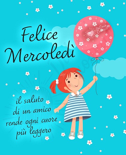 Felice mercoledì con bimba e frase
