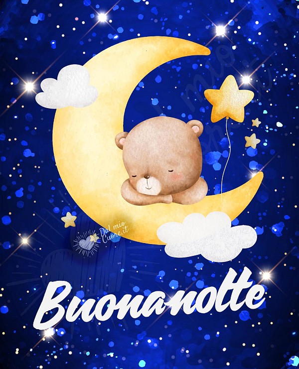 Immagine Buonanotte con orsetto appisolato