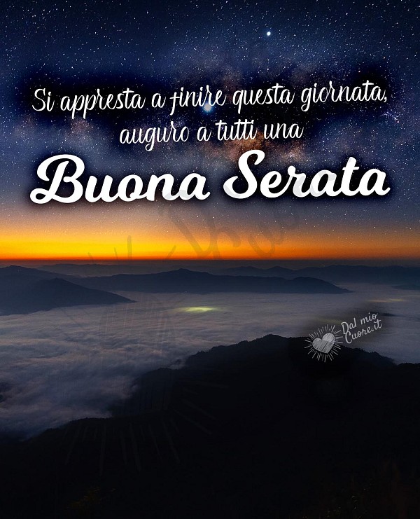 Si appresta a finire questa giornata,  auguro a tutti una buona serata