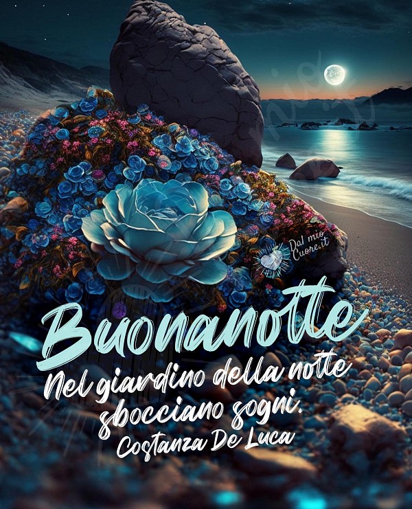 Buonanotte frasi. Nel giardino della notte sbocciano sogni