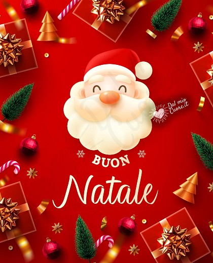 Buon Natale. Auguri eleganti con immagine di Babbo Natale