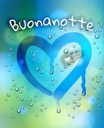 Buonanotte con cuore sotto la pioggia