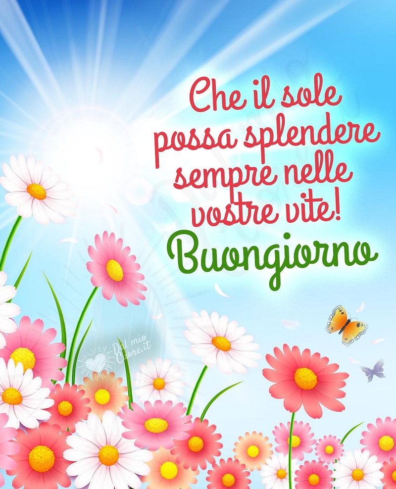 Che il sole possa splendere sempre nelle vostre vite! Buongiorno