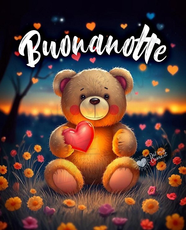 Immagine buonanotte con orsetto