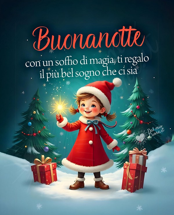 Buonanotte. Con un soffio di magia, ti regalo il più bel sogno che ci sia