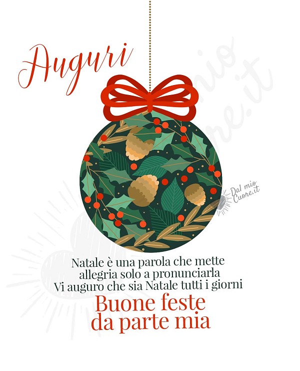 Natale è una parola che mette allegria solo a pronunciarla. Vi auguro che sia Natale tutti i giorni! Buone feste da parte mia