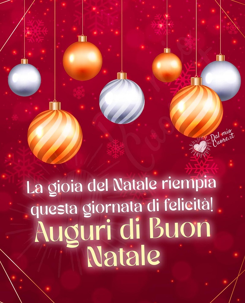 La gioia del Natale riempia questa giornata di felicità! Auguri di Buon Natale