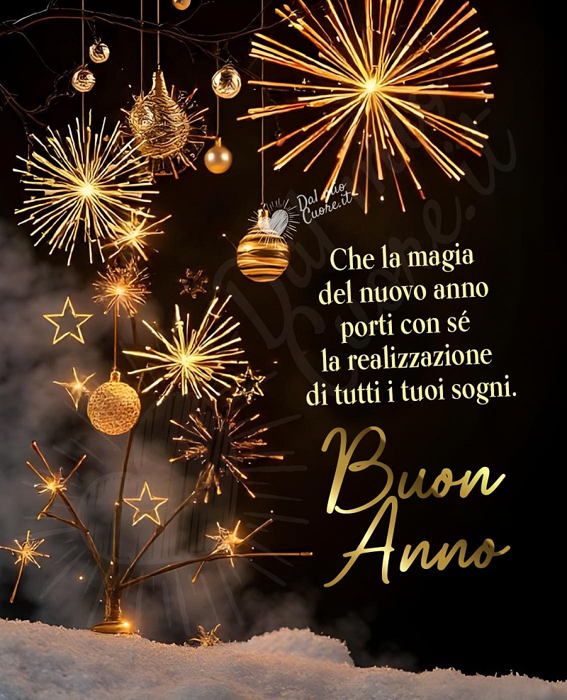 Che la magia del nuovo anno porti con sé la realizzazione di tutti i tuoi sogni. Buon Anno