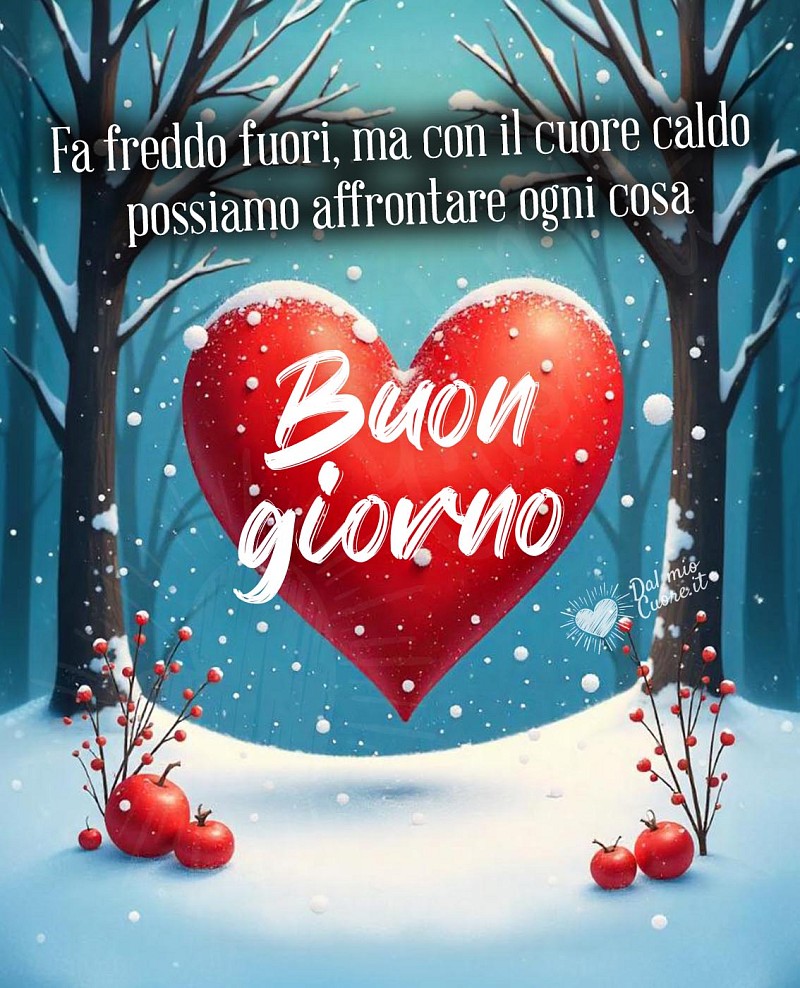 Buon giorno. Fa freddo fuori, ma con il cuore caldo possiamo affrontare ogni cosa